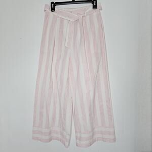 NWT Frnch Paris Women's Pink/White Striped/Pricillia Woven Pants Size Medium